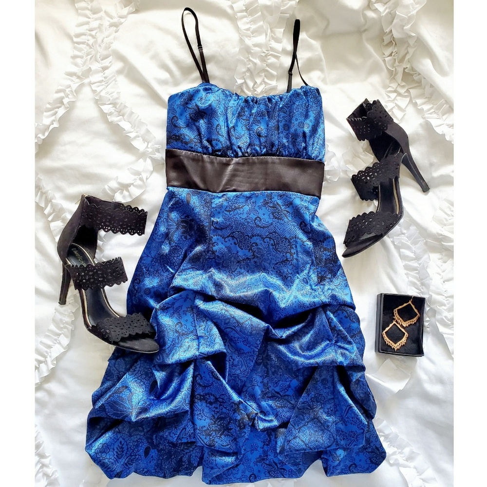 Blue & black Mini dress